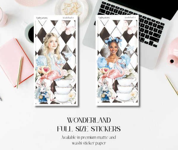 Full Sheet Wonderland deco Sticker Sheet for Planners and Journals