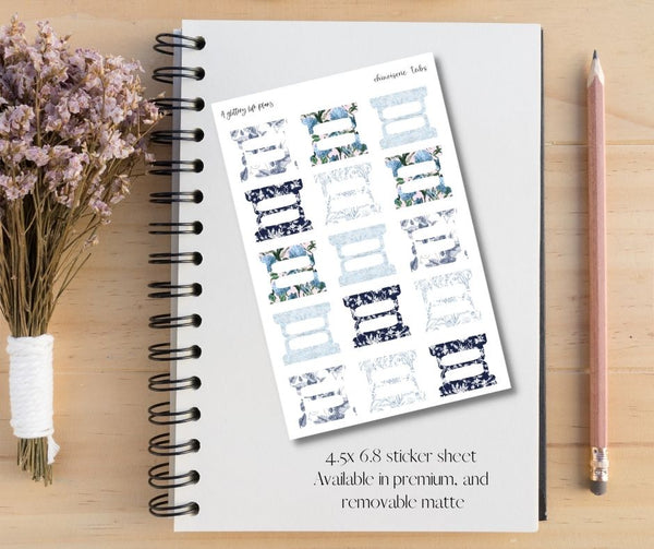 Chinoiserie Tab Stickers for Planners and Journals and Bibles
