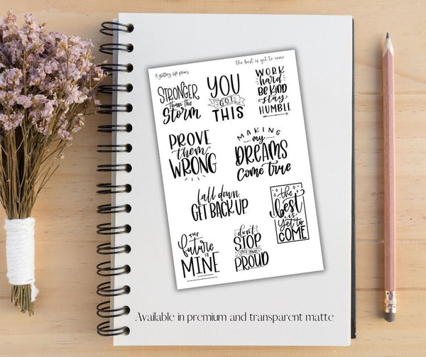 The best is yet to come Script Stickers for Planners and Journals