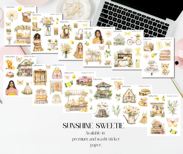 Sunshine Sweetie Decorative Stickers for Planners and Journals
