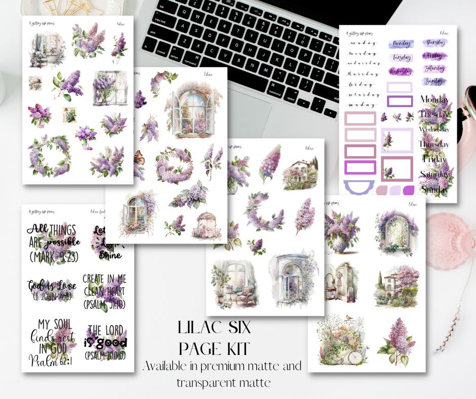 Lilac Collection - Planner and Journaling Stickers – A Glittery Life Plans