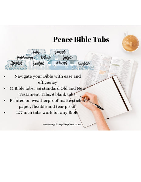 *ON SALE* Peace Bible Tabs, Bible Index Tabs, Bible Tab Stickers