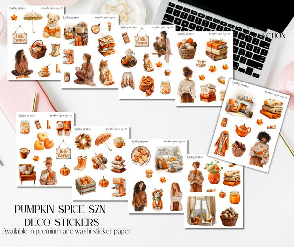 Pumpkin Spice Szn Decorative Stickers for Planners and Journals