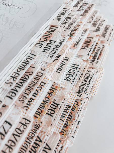 Blush Boho Bible Tabs, Bible Index Tabs, Bible Tab Stickers