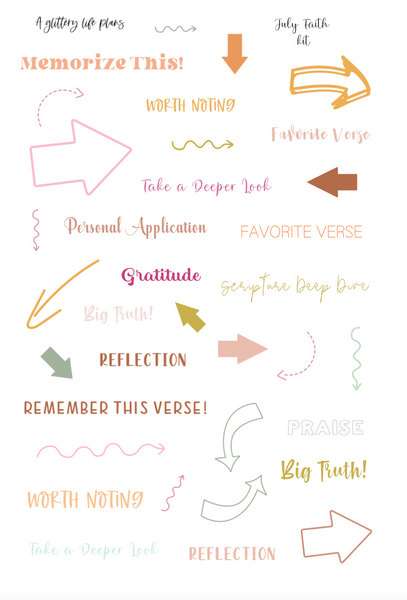 July Faith Journaling Bundle for Bible Journaling