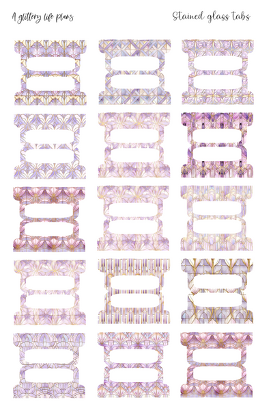 Stained Glass Tab Stickers for Planners and Journals and Bibles