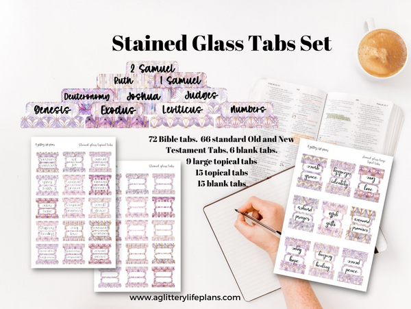 Stained Glass Bible Tabs, Bible Index Tabs, Bible Tab Stickers