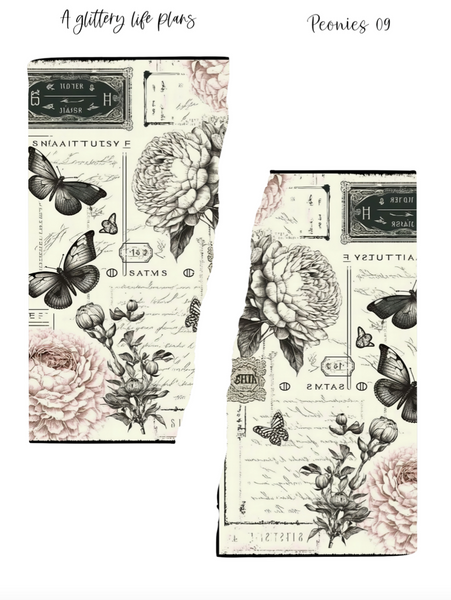 Peonies Layering Large Deco Stickers for Planners and Journals