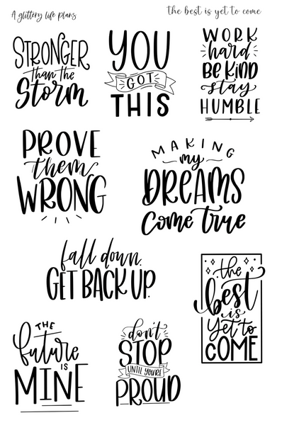 The best is yet to come Script Stickers for Planners and Journals