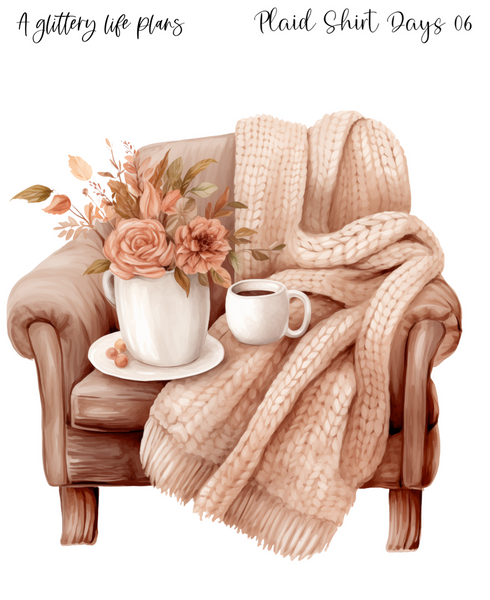 Plaid Shirt Days XL Large Deco Stickers for Planners and Journals