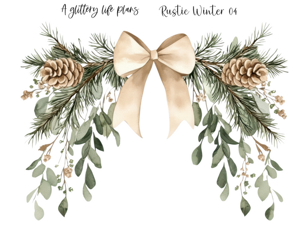 Rustic Winter XL Large Deco Stickers for Planners and Journals