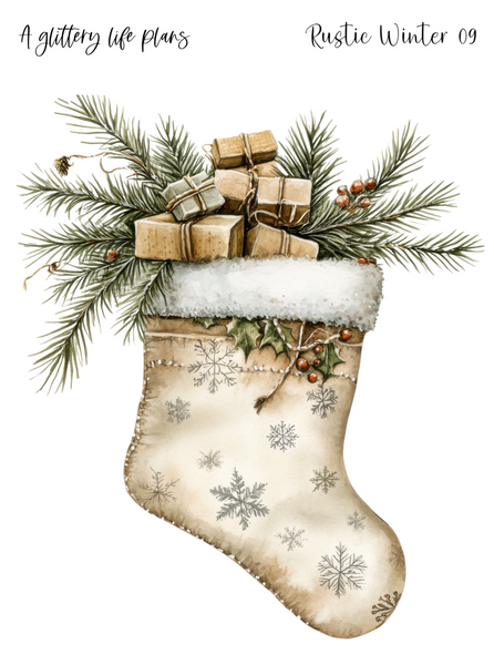 Rustic Winter XL Large Deco Stickers for Planners and Journals