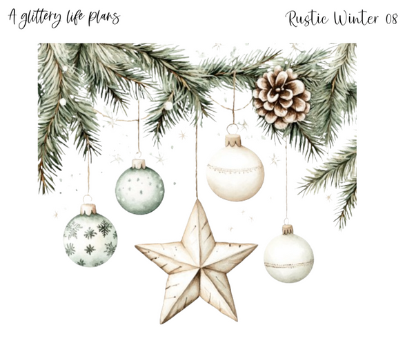 Rustic Winter XL Large Deco Stickers for Planners and Journals