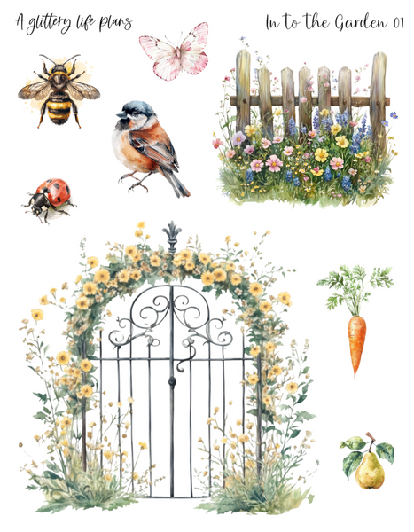 Into the Garden Decorative Stickers for Planners and Journals