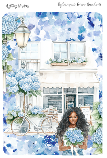 Hydrangeas Forever 2025 Shop Anniversary Grande deco Sticker Sheet for Planners and Journals