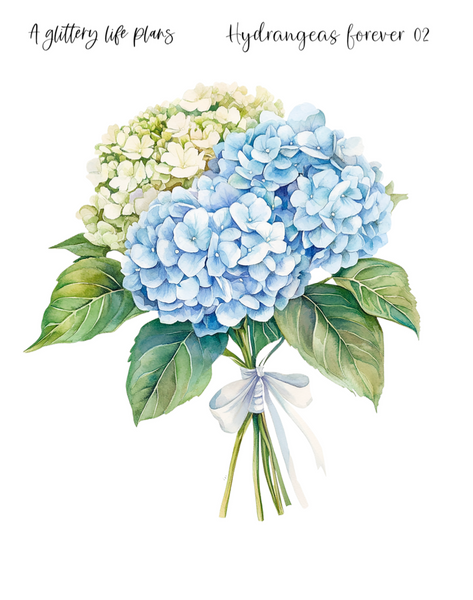 XL Hydrangeas Forever Shop Anniversary Collection Decorative Stickers for Planners and Journals