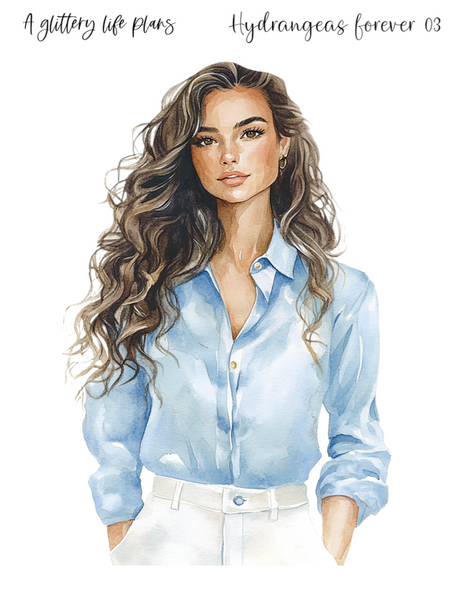 XL Hydrangeas Forever Shop Anniversary Collection Decorative Stickers for Planners and Journals