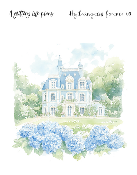 XL Hydrangeas Forever Shop Anniversary Collection Decorative Stickers for Planners and Journals
