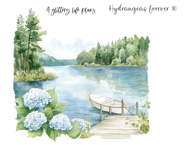 XL Hydrangeas Forever Shop Anniversary Collection Decorative Stickers for Planners and Journals