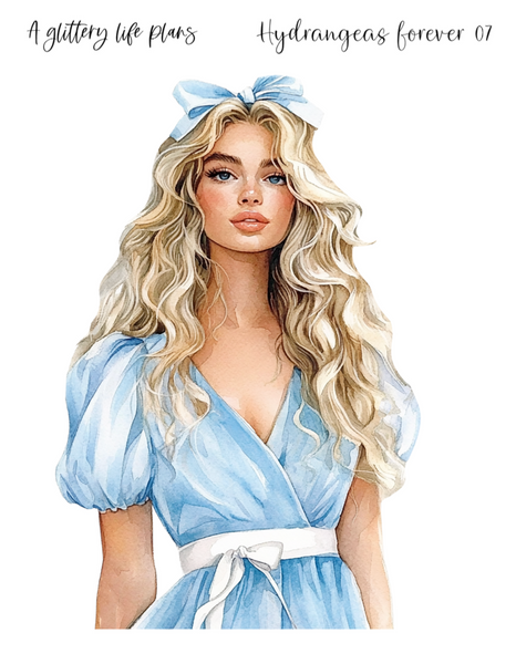 XL Hydrangeas Forever Shop Anniversary Collection Decorative Stickers for Planners and Journals