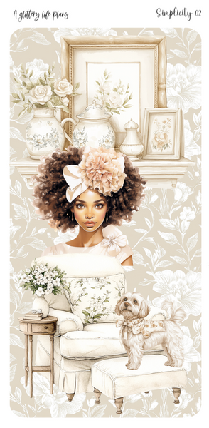 Full Sheet Simplicity deco Sticker Sheet for Planners and Journals