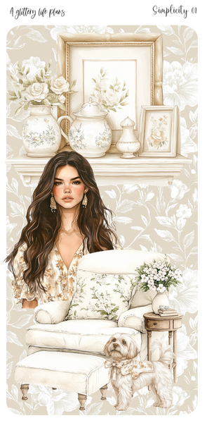 Full Sheet Simplicity deco Sticker Sheet for Planners and Journals