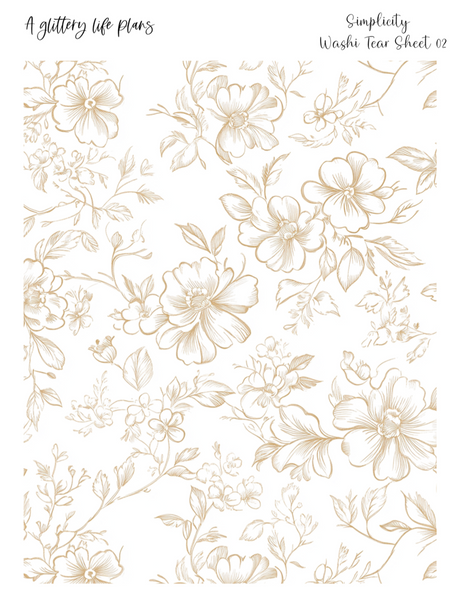 Simplicity  Washi Tear Sticker Sheets for Planners and Journals