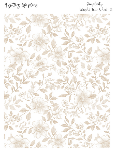 Simplicity  Washi Tear Sticker Sheets for Planners and Journals