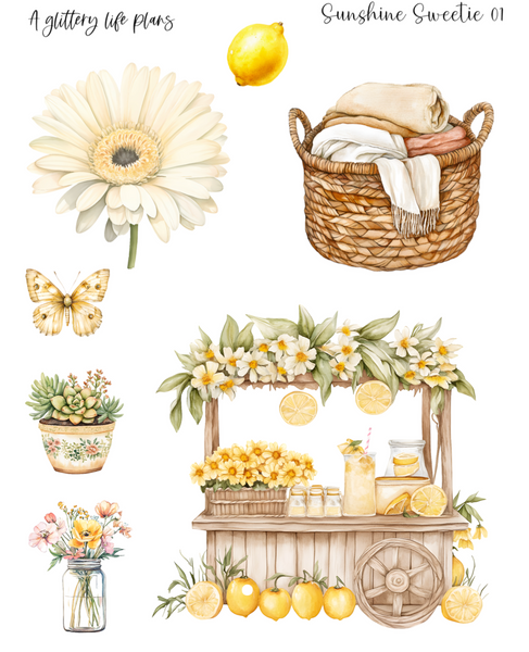 Sunshine Sweetie Decorative Stickers for Planners and Journals