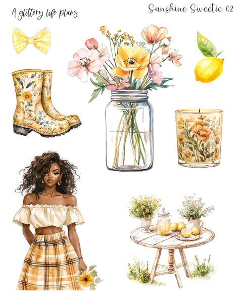Sunshine Sweetie Decorative Stickers for Planners and Journals