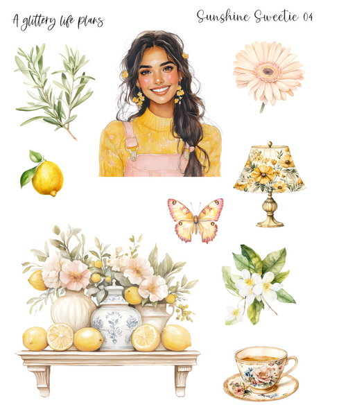 Sunshine Sweetie Decorative Stickers for Planners and Journals