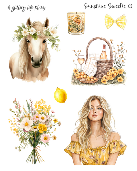 Sunshine Sweetie Decorative Stickers for Planners and Journals