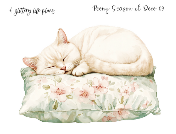XL Peony Season Decorative Stickers for Planners and Journals