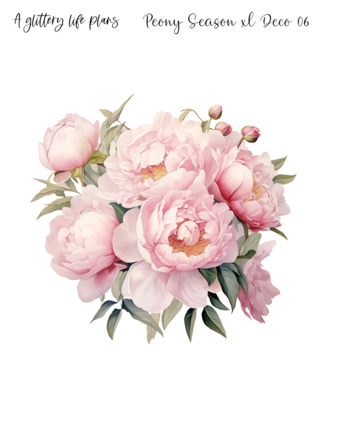 XL Peony Season Decorative Stickers for Planners and Journals