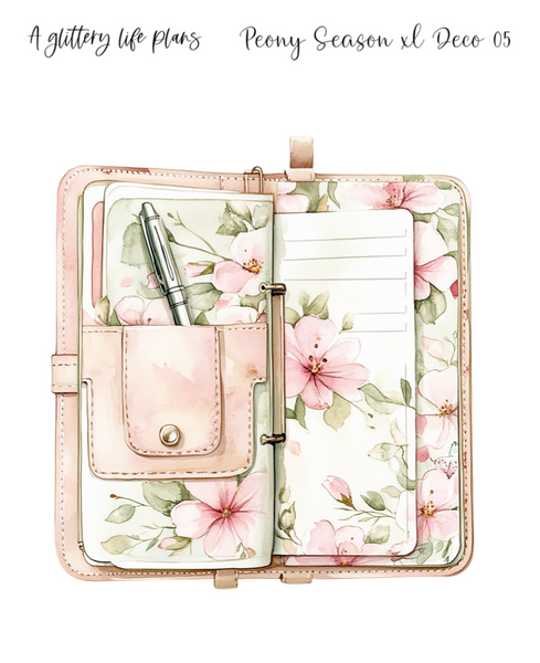 XL Peony Season Decorative Stickers for Planners and Journals