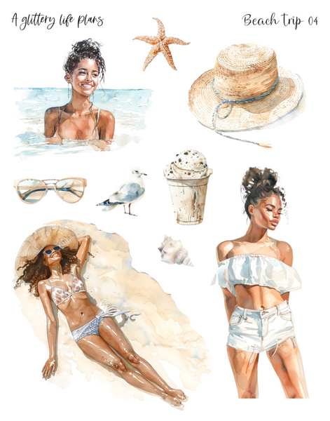 Beach Trip Decorative Stickers for Planners and Journals