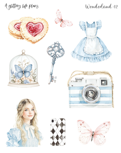 Wonderland Decorative Stickers for Planners and Journals