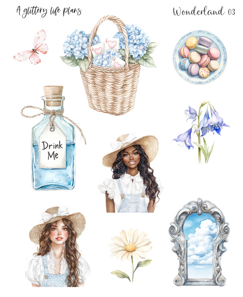 Wonderland Decorative Stickers for Planners and Journals