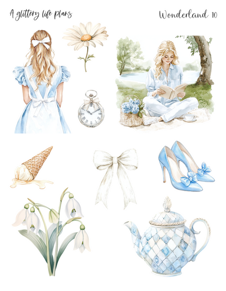 Wonderland Decorative Stickers for Planners and Journals