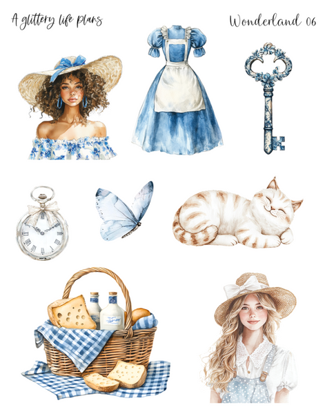 Wonderland Decorative Stickers for Planners and Journals