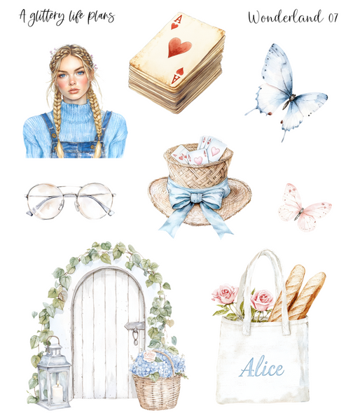 Wonderland Decorative Stickers for Planners and Journals