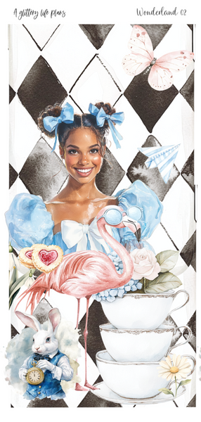 Full Sheet Wonderland deco Sticker Sheet for Planners and Journals