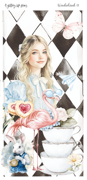 Full Sheet Wonderland deco Sticker Sheet for Planners and Journals