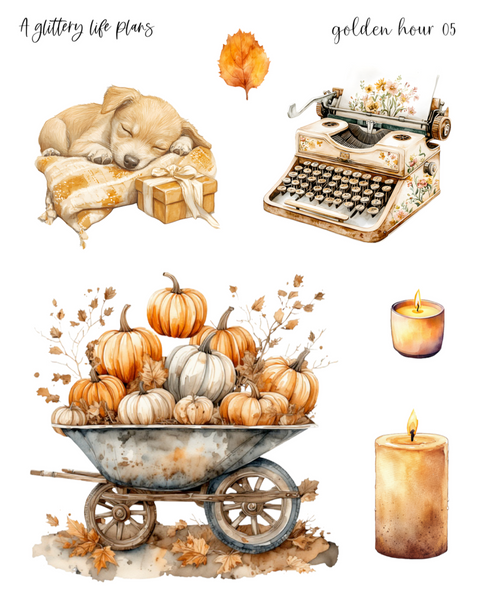 Golden Hour Decorative Stickers for Planners and Journals