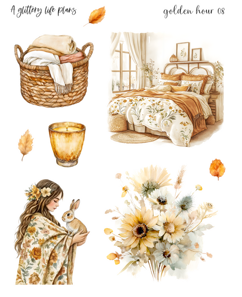 Golden Hour Decorative Stickers for Planners and Journals