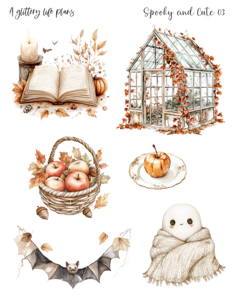 Spooky and Cute Decorative Stickers for Planners and Journals