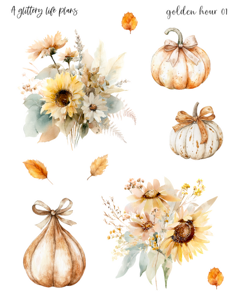 Golden Hour Decorative Stickers for Planners and Journals