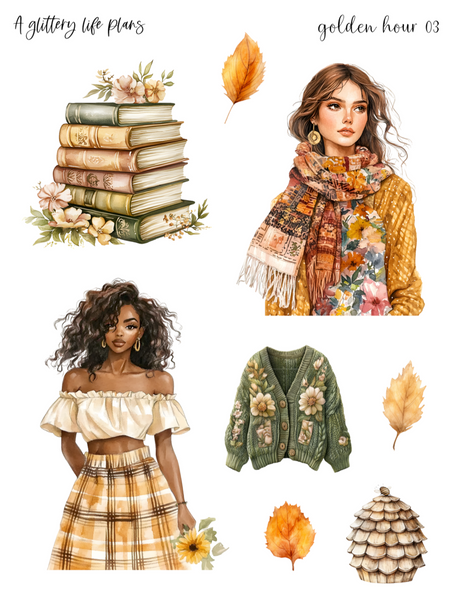 Golden Hour Decorative Stickers for Planners and Journals