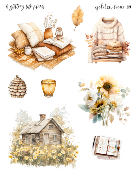 Golden Hour Decorative Stickers for Planners and Journals
