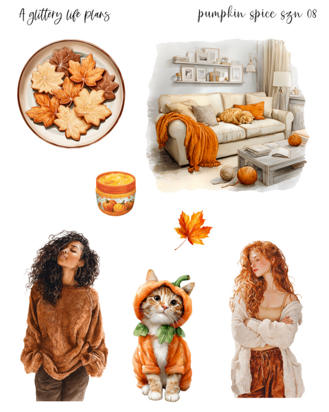 Pumpkin Spice Szn Decorative Stickers for Planners and Journals